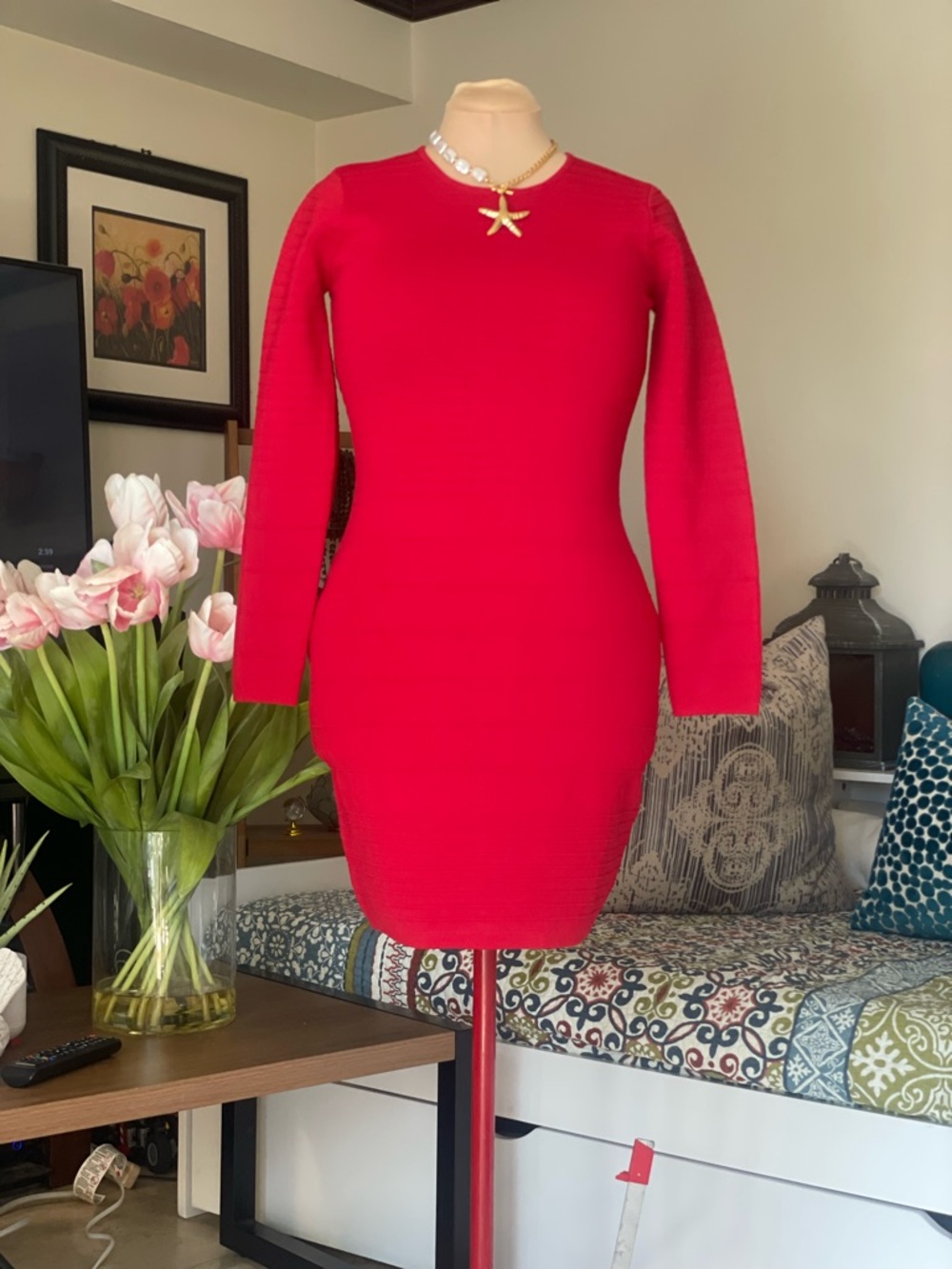 Betsey Johnson Red Bandage Dress - Tagged M (Best Fits L)